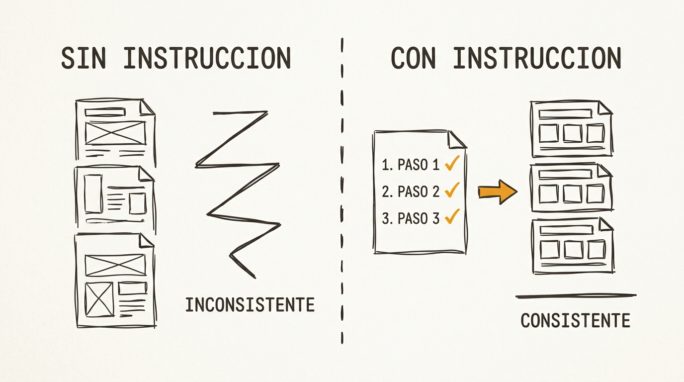Consistencia: sin instrucción vs con instrucción