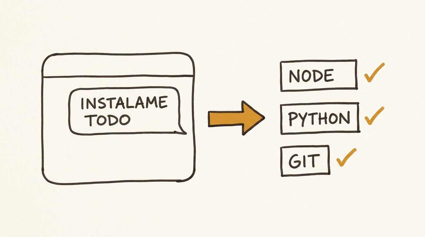 Instalame todo: Node, Python, Git